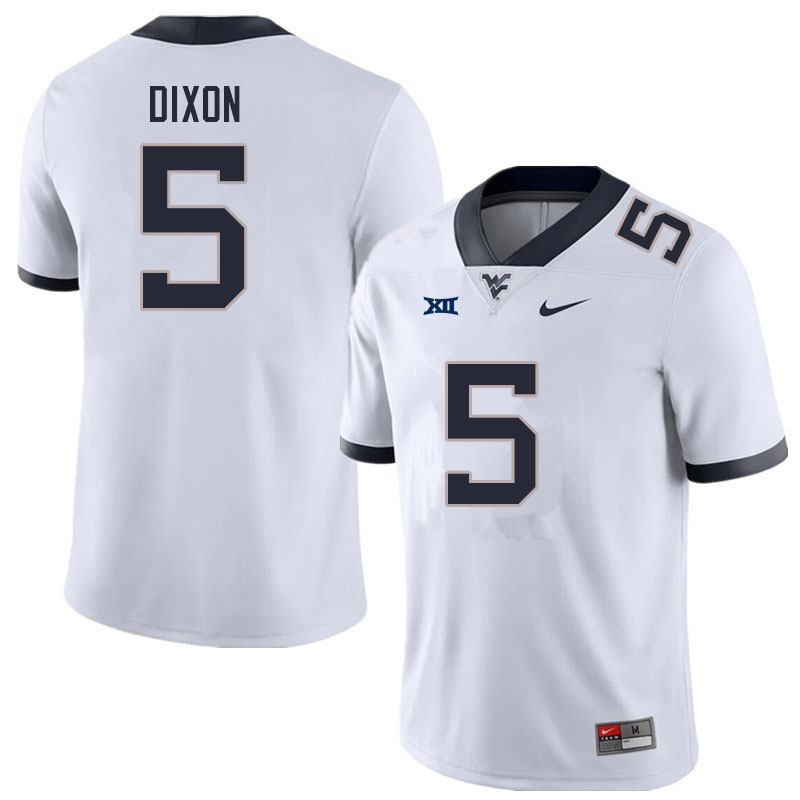 Men #5 Lance Dixon West Virginia Mountaineers College Football Jerseys Sale-White - Click Image to Close